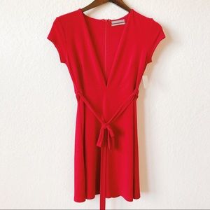 Urban Outfitters Red Deep V Mini Dress